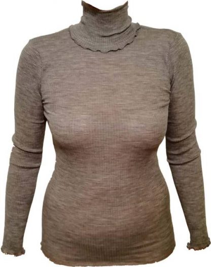 Ženska majica dolg rokav rebraste strukture iz volne in svile Spodnje majice kratek - dolg - 3/4 rokav in puliji trgovinamacek 2