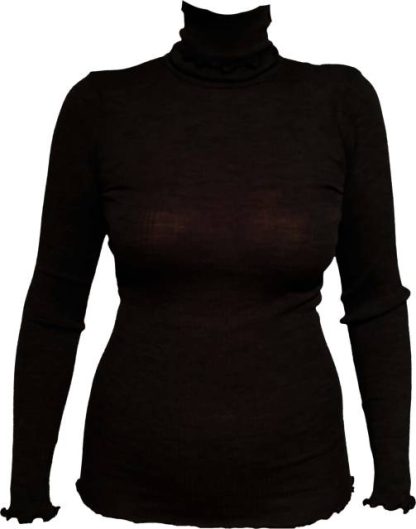 Ženska majica dolg rokav rebraste strukture iz volne in svile Spodnje majice kratek - dolg - 3/4 rokav in puliji trgovinamacek 9