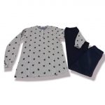 Ženska pižama dolg rokav s patentom toplejša