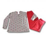 Ženska pižama dolg rokav s patentom toplejša