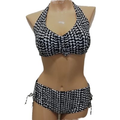 Ženske dvodelne kopalke, modrček nepodložen in brez kosti hlačke z vrvico pri straneh Dvodelne trgovinamacek