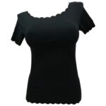 Ženska majica kratek rokav iz bombaža lazersko skončana. (brez robov)