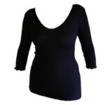 Ženska majica 3/4 rokavi iz bombaža in svile