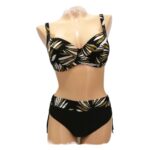 Ženske dvodelne kopalke, modrček nepodložen s kostjo, hlačke slip s trakci.