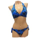 Ženske dvodelne kopalke, modrček trikotnik nepodložen, hlačke bikini.