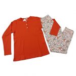 Ženska topla pižama dolg rokav s patentom