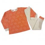 Ženska topla pižama dolg rokav s patentom