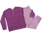 Ženska topla pižama dolg rokav s patentom