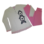 Ženska topla pižama dolg rokav s patentom na hlačah