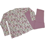 Ženska topla pižama dolg rokav brez patenta na gumbe