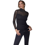 Ženska majica polpuli s prozornimi dolgimi rokavi.