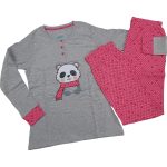 Ženska topla pižama dolg rokav s patentom