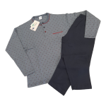 Moška pižama dolg rokav iz toplega bombaža (interlock)