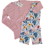 Ženska pižama dolg rokav tanka iz 100% bombaža