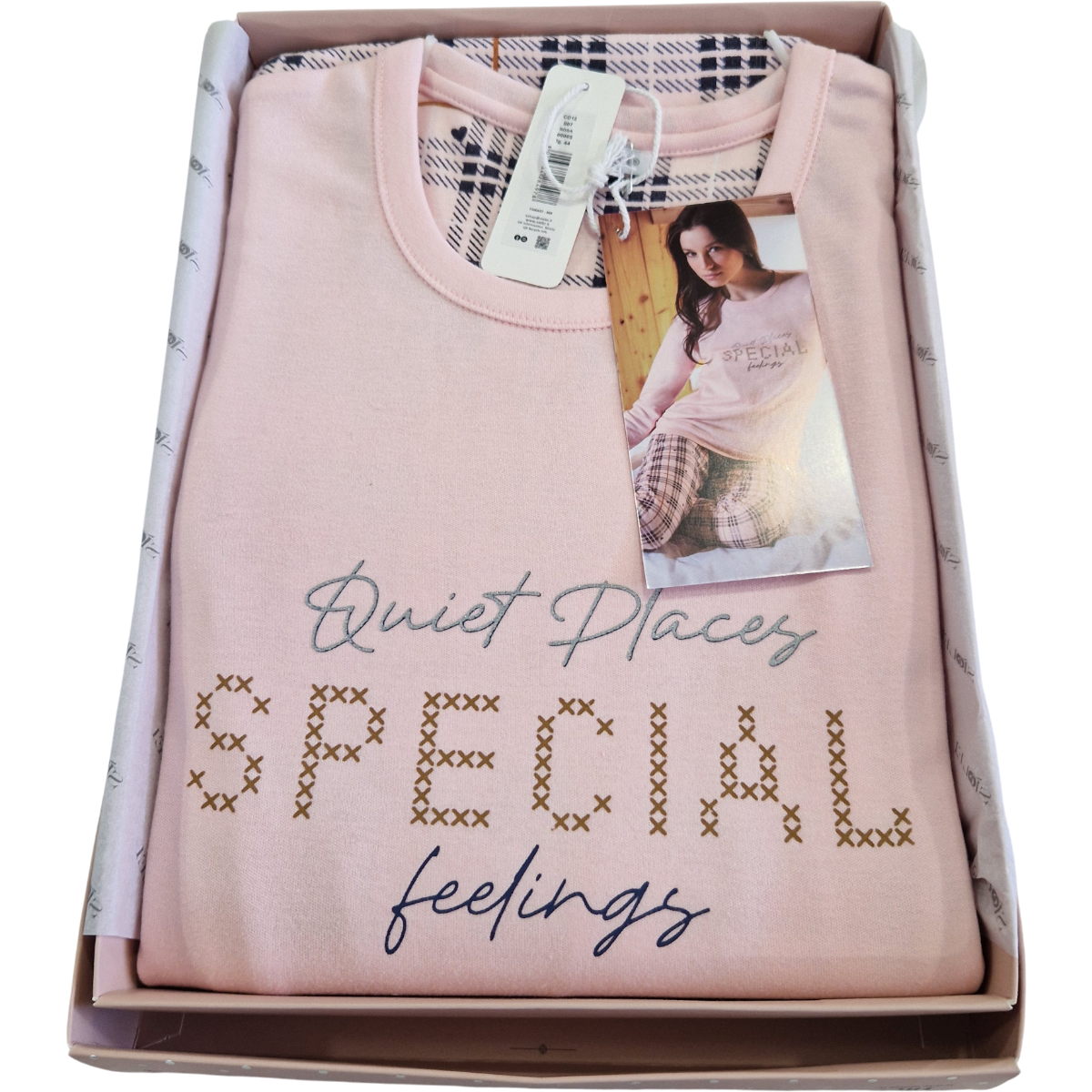 Ženska pižama dolg rokav toplejša iz 100% bombaža (interlock) z patentom Jesen-zima trgovinamacek 2