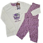 Ženska pižama dolg rokav toplejša iz 100% bombaža (interlock) s patentom