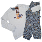 Ženska pižama dolg rokav toplejša iz 100% bombaža (interlock) s patentom