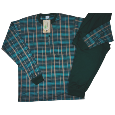 Moška pižama dolg rokav iz toplega bombaža (interlock) Moške pižame trgovinamacek