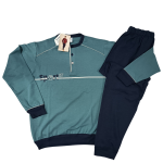 Moška pižama dolg rokav iz toplega bombaža (interlock)