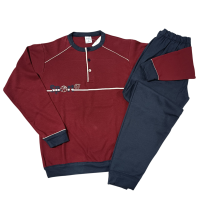 Moška pižama dolg rokav iz toplega bombaža (interlock) Moške pižame trgovinamacek