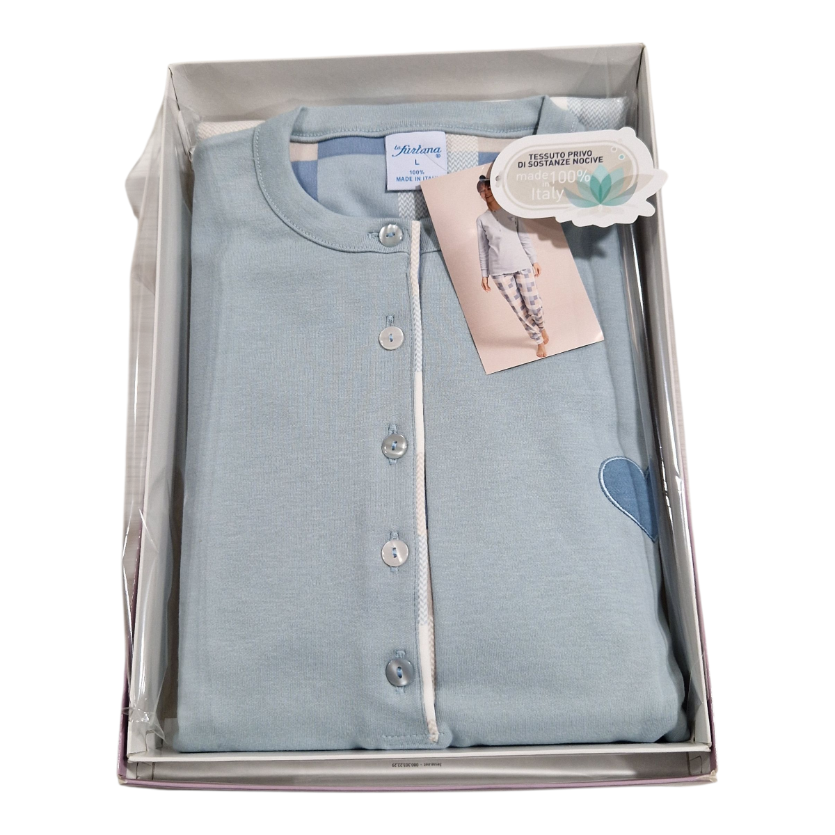 Ženska pižama dolg rokav toplejša iz 100% bombaža (interlock) s patentom Jesen-zima trgovinamacek 2