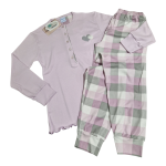 Ženska pižama dolg rokav toplejša iz 100% bombaža (interlock) s patentom