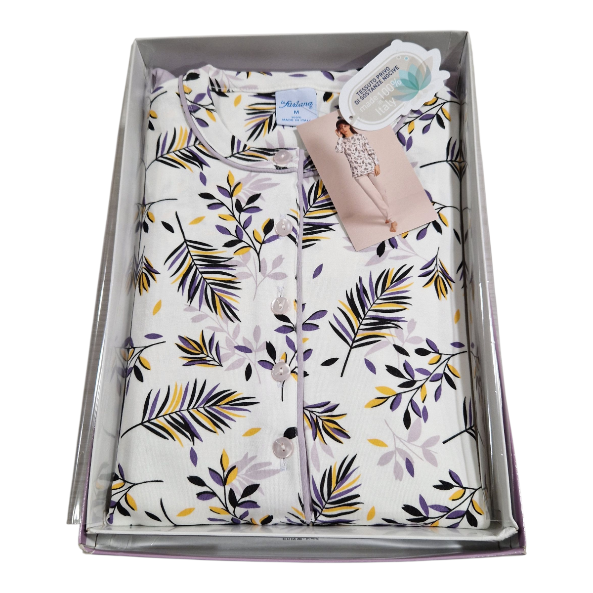 Ženska pižama dolg rokav toplejša iz 100% bombaža (interlock) s patentom Jesen-zima trgovinamacek 3