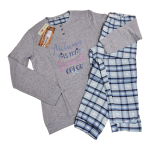 Ženska pižama dolg rokav toplejša iz 100% bombaža (interlock) s patentom