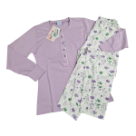 Ženska pižama dolg rokav tanka iz 100% bombaža