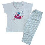 Ženska pižama kratek rokav in 3/4 hlače iz 100% tankega bombaža