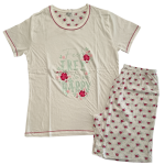 Ženska pižama kratek rokav in kratke hlače iz 100% tankega bombaža