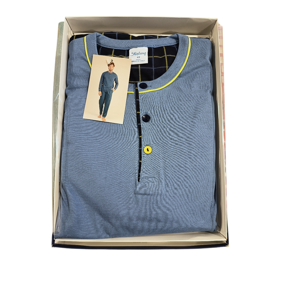 Moška pižama dolg rokav iz tankega 100% bombaža Moške pižame trgovinamacek 3