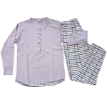 Ženska pižama dolg rokav tanka iz 100% bombaža