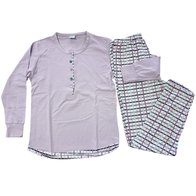 Ženska pižama dolg rokav tanka iz 100% bombaža Pomlad-poletje trgovinamacek