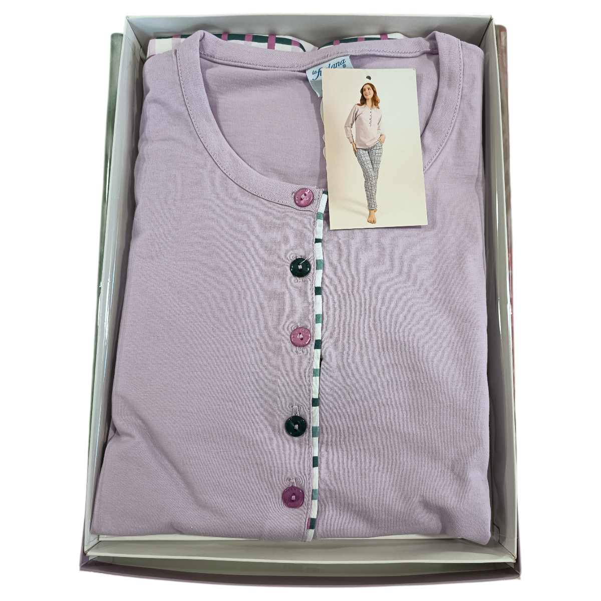 Ženska pižama dolg rokav tanka iz 100% bombaža Pomlad-poletje trgovinamacek 2