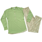 Ženska pižama dolg rokav tanka iz 100% bombaža