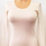 Ženska majica dolg rokav iz mešanice volne in akrila